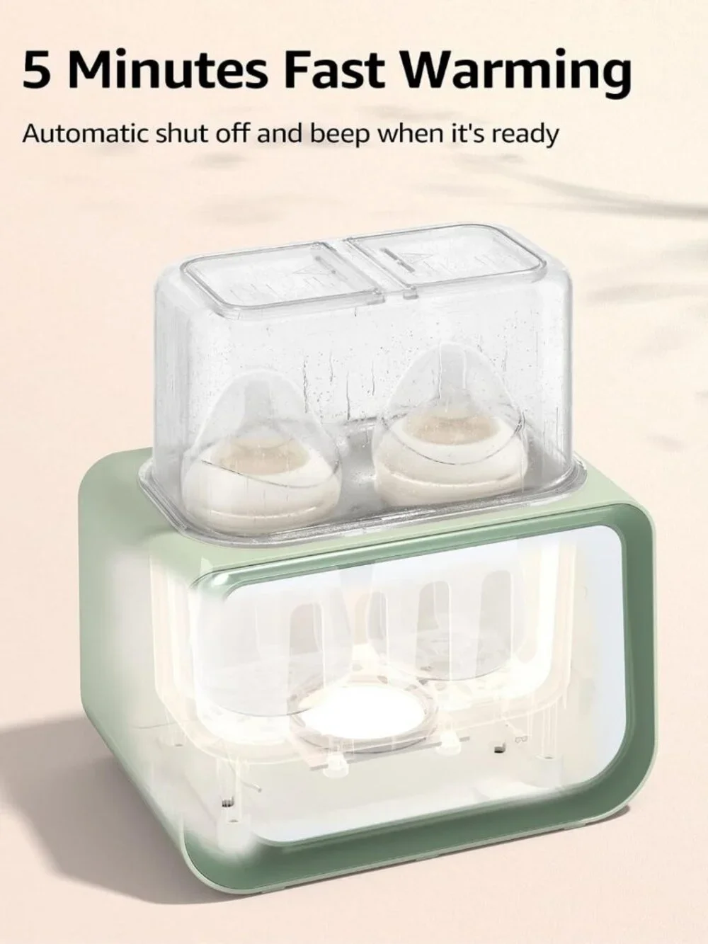 8-in-1 Baby Bottle Warmer & Sterilizer - Fast Milk Heating, Timer, Fits 2